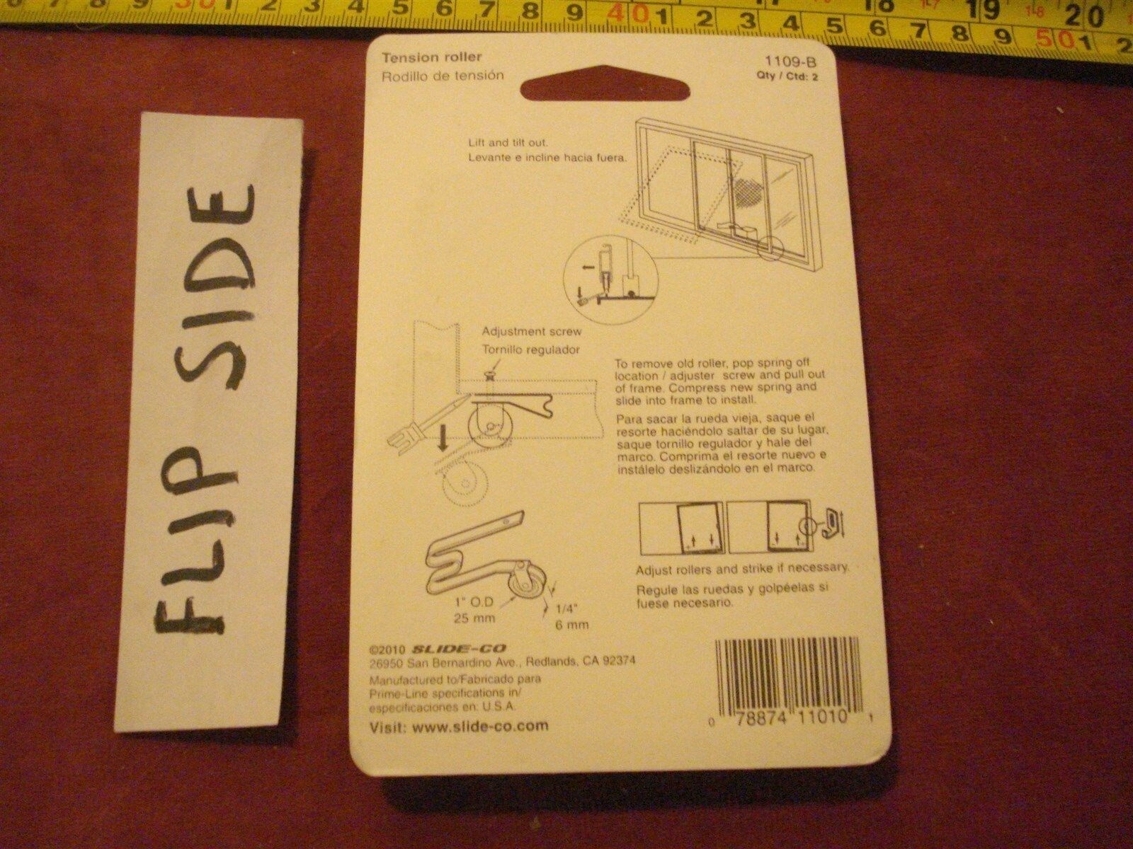 (1254.) Sliding Screen Door or Window Rollers – Metal Roller