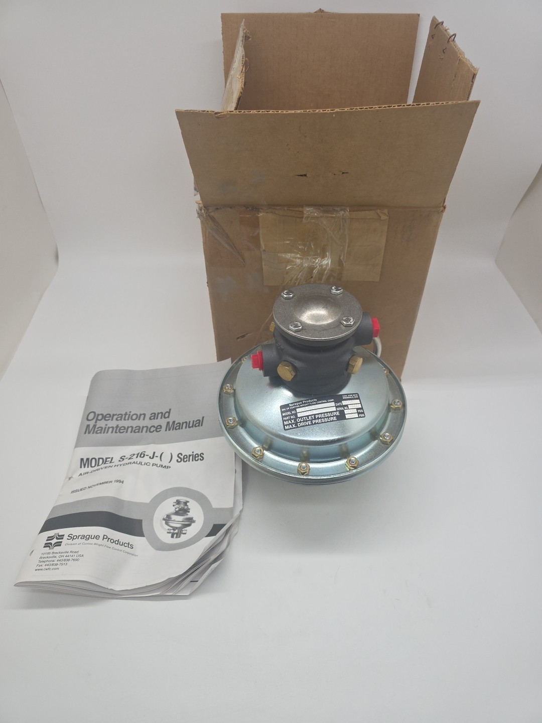 SPRAGUE S-216-J-30 AIR DRIVEN LIQUID PUMP