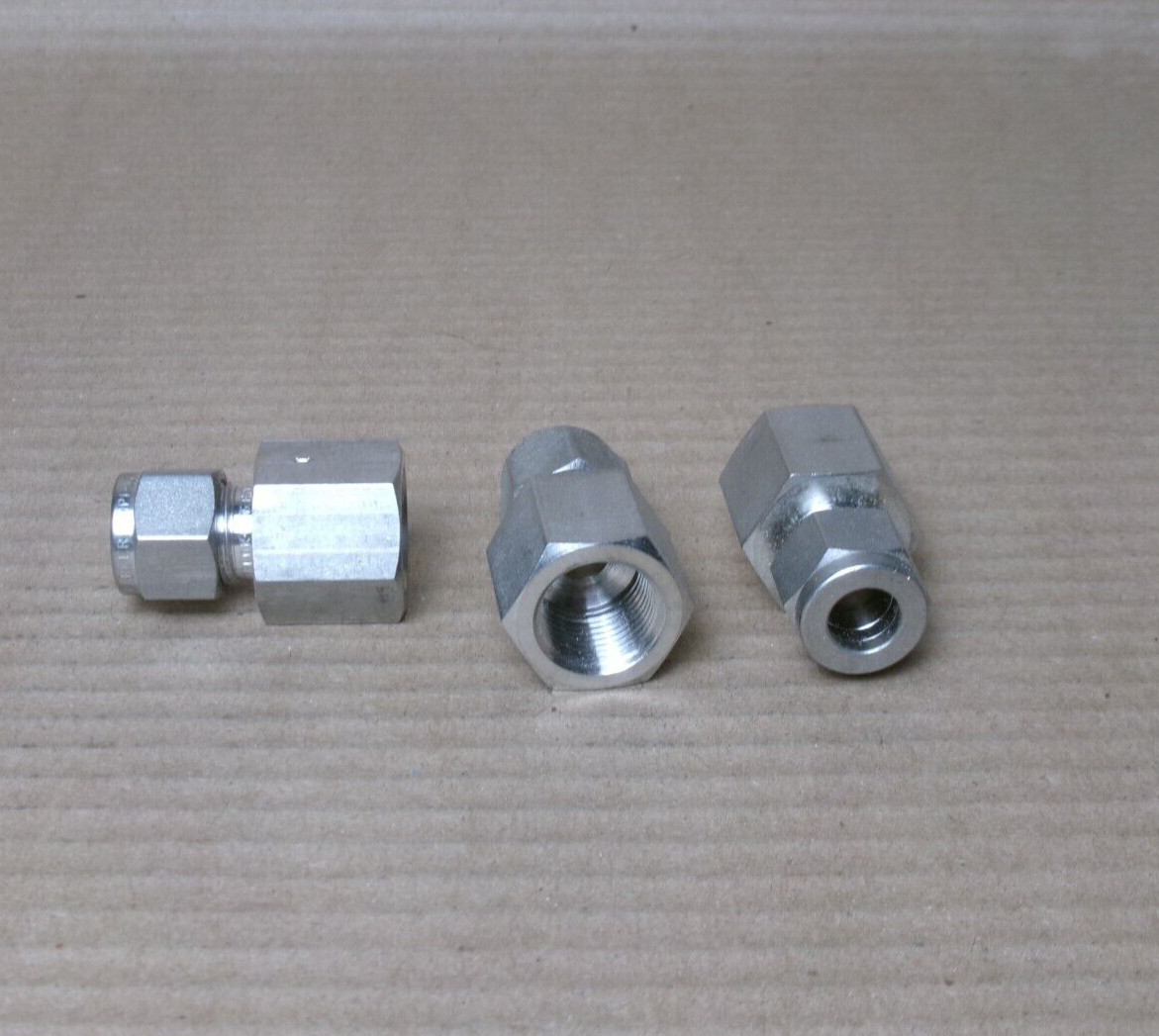 NEW LOT OF 3 PARKER/SWAGELOK 3/8” TUBE OD COMPRESSION TO 5/8” FEMALE NPT