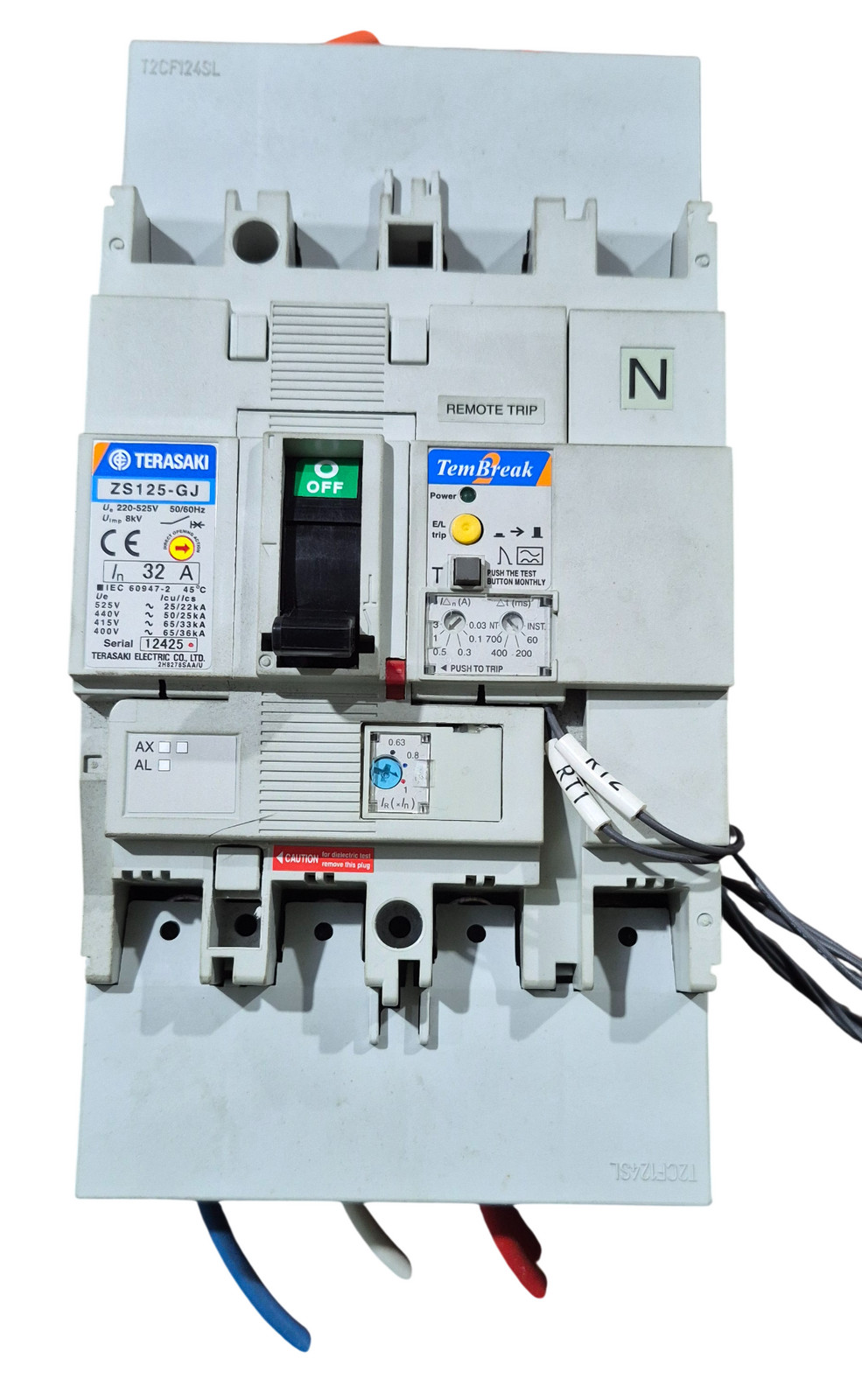 TERASAKI TemBreak ZS125-GJ 32A 4 Pole Circuit Breaker 8kA Rated 220-525V