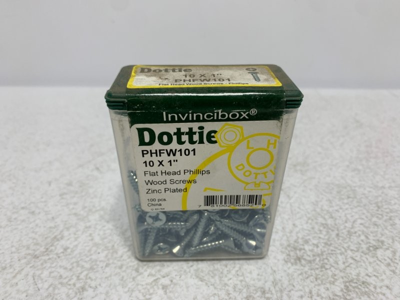 Dottie PHFW101 Wood Screw #10 x 1″ Zinc Plated Phillips Flat Head (lot of 100)