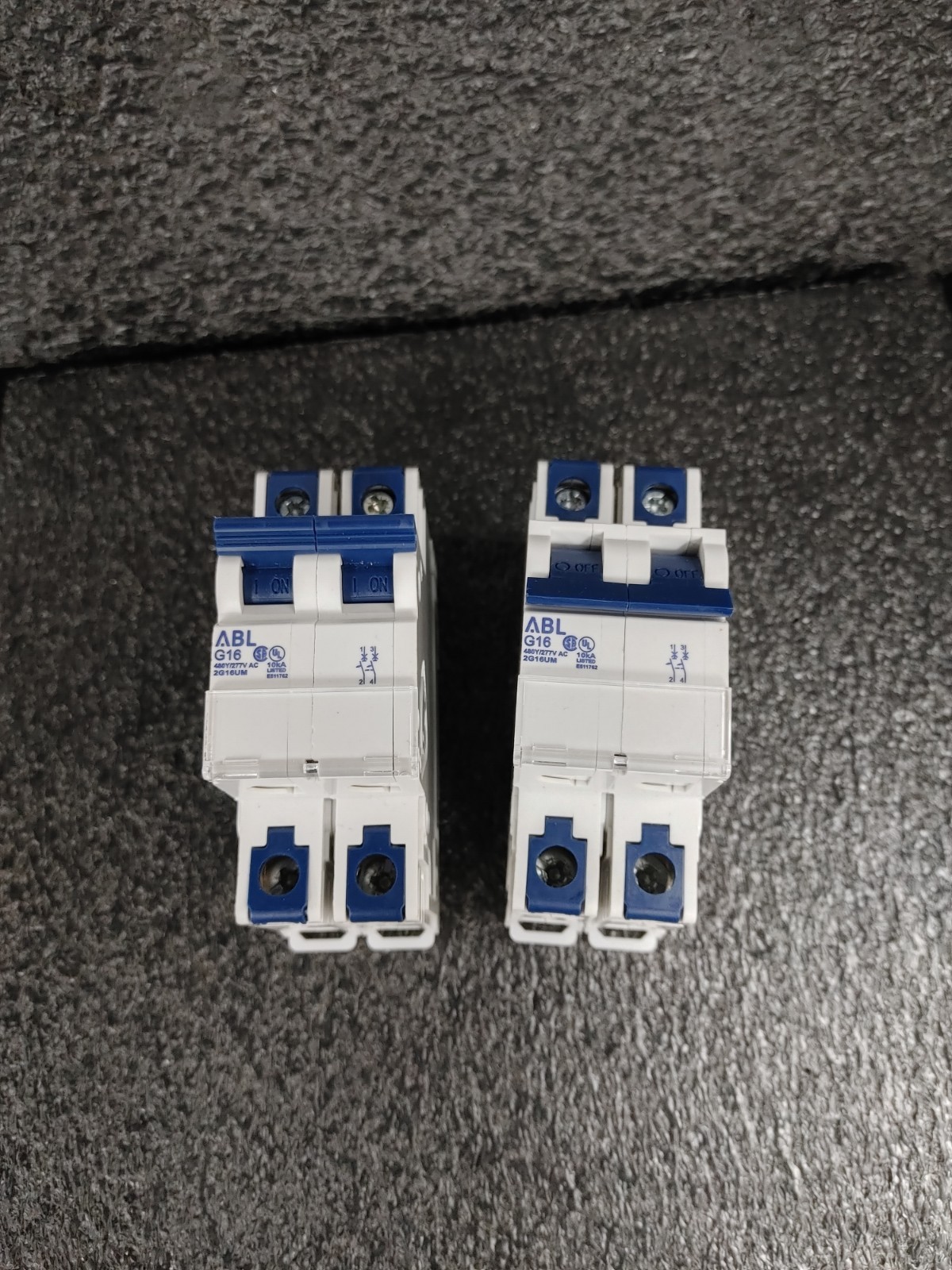 Lot of 2 ABL G16 2G16UM 480Y/277 AC UEG16M 2 Pole MCB Miniature Circuit Breaker
