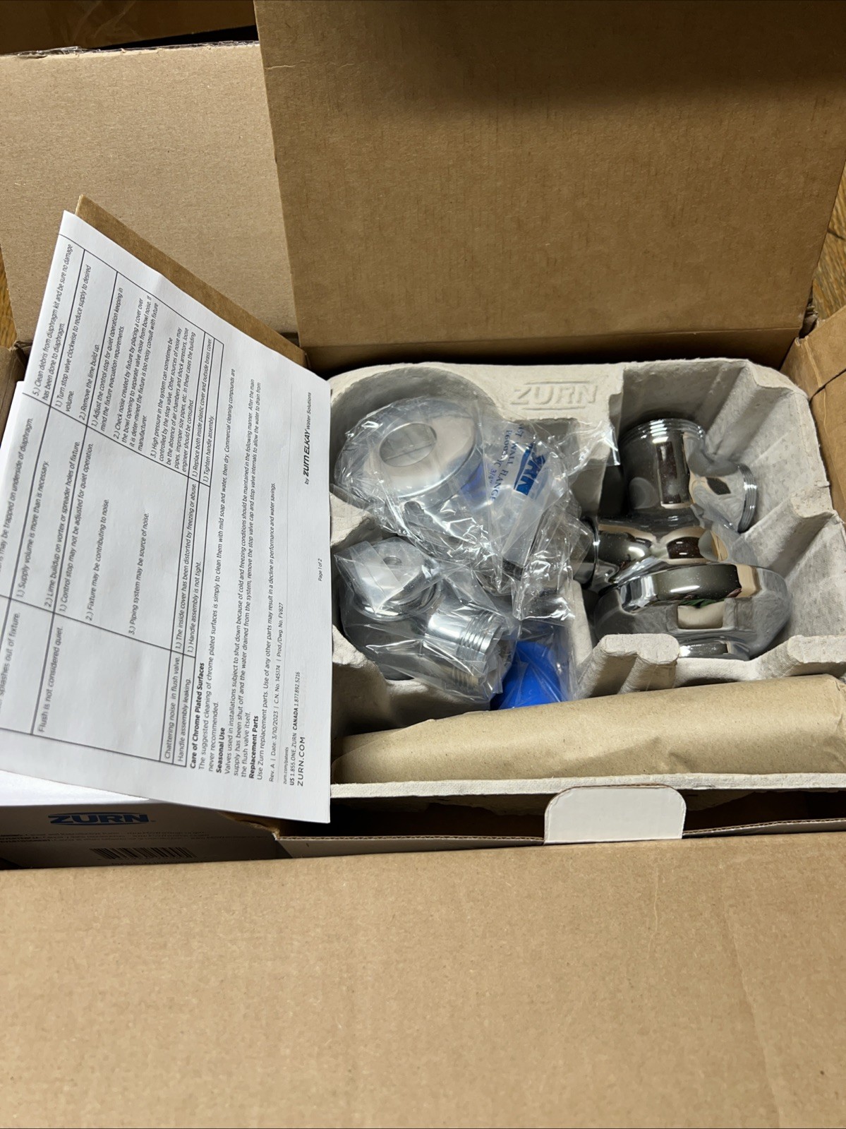 Zurn ZER6003AV-ULF-SM AquaSense 0.125 GPF Sensor Flush Valve