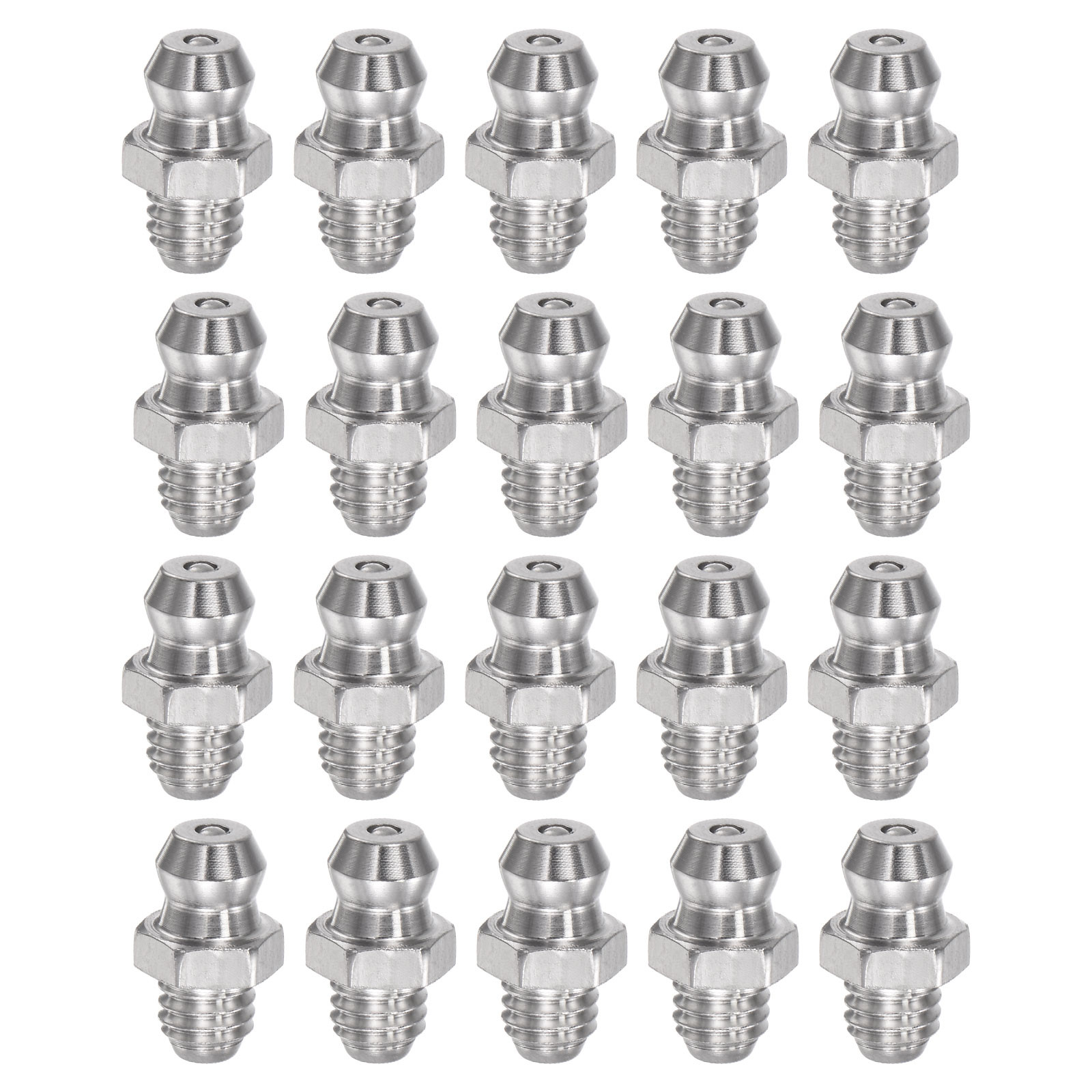 20Pcs 201 Stainless Steel Straight Hydraulic Grease Fitting M6 x 1mm Thread