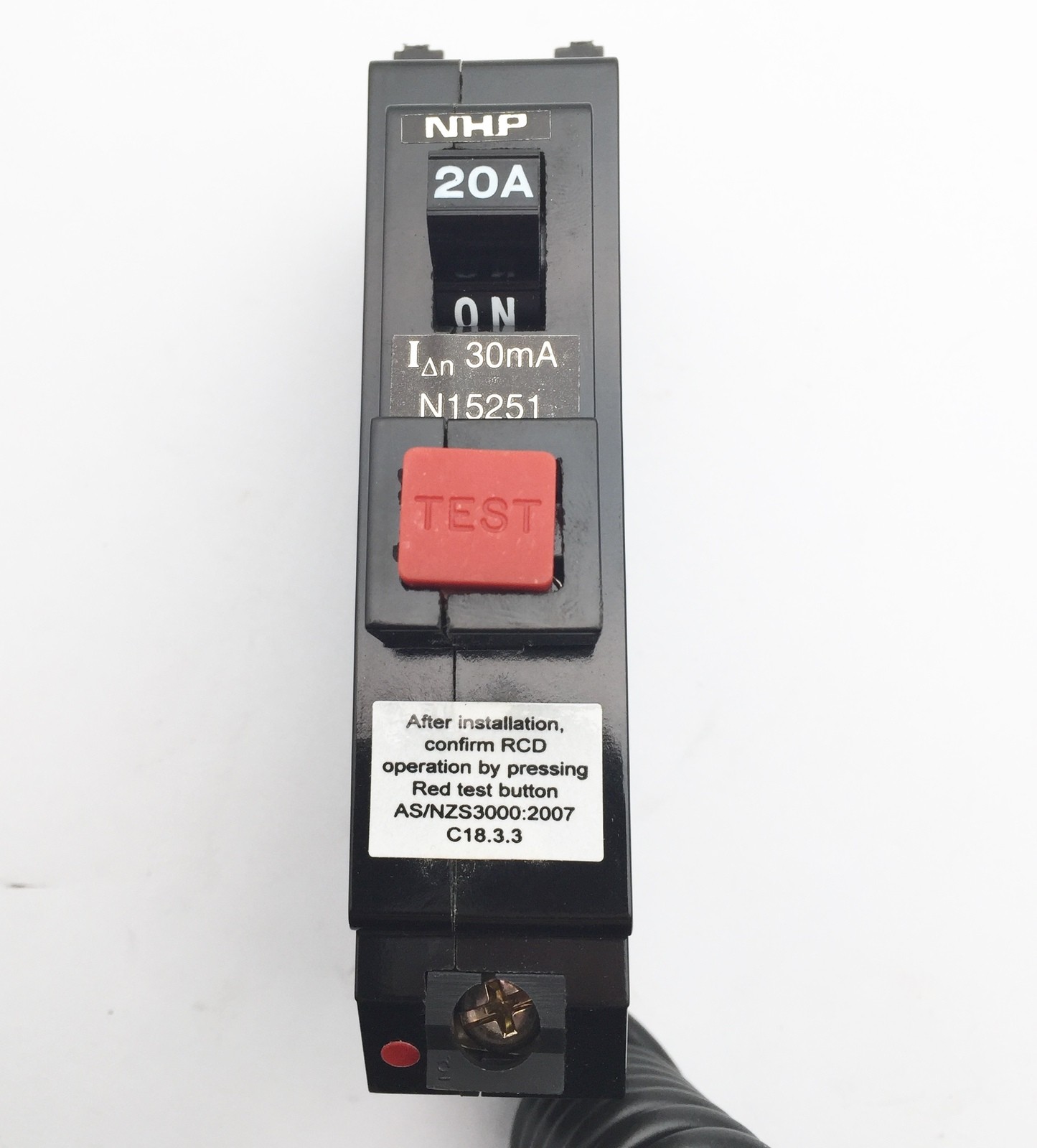 NHP Terasaki SRCB2030 20A 1 Pole Earth Leakage Breaker MCB/RCD