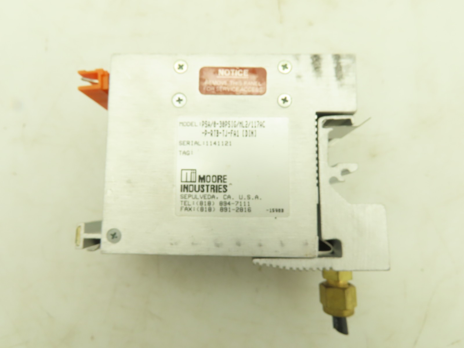 Moore PSA/0-30PSIG/ML2/117AC-P-RIB-TJ-FA1 Pressure Switching Alarm 0-30PSI