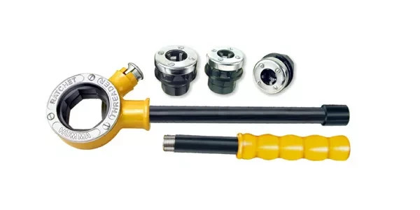 PIPE THREADER RATCHET DIE HANDLE COMPLETE SET 1-1/4″ 1-1/2″ 2″ BSP Best Quality