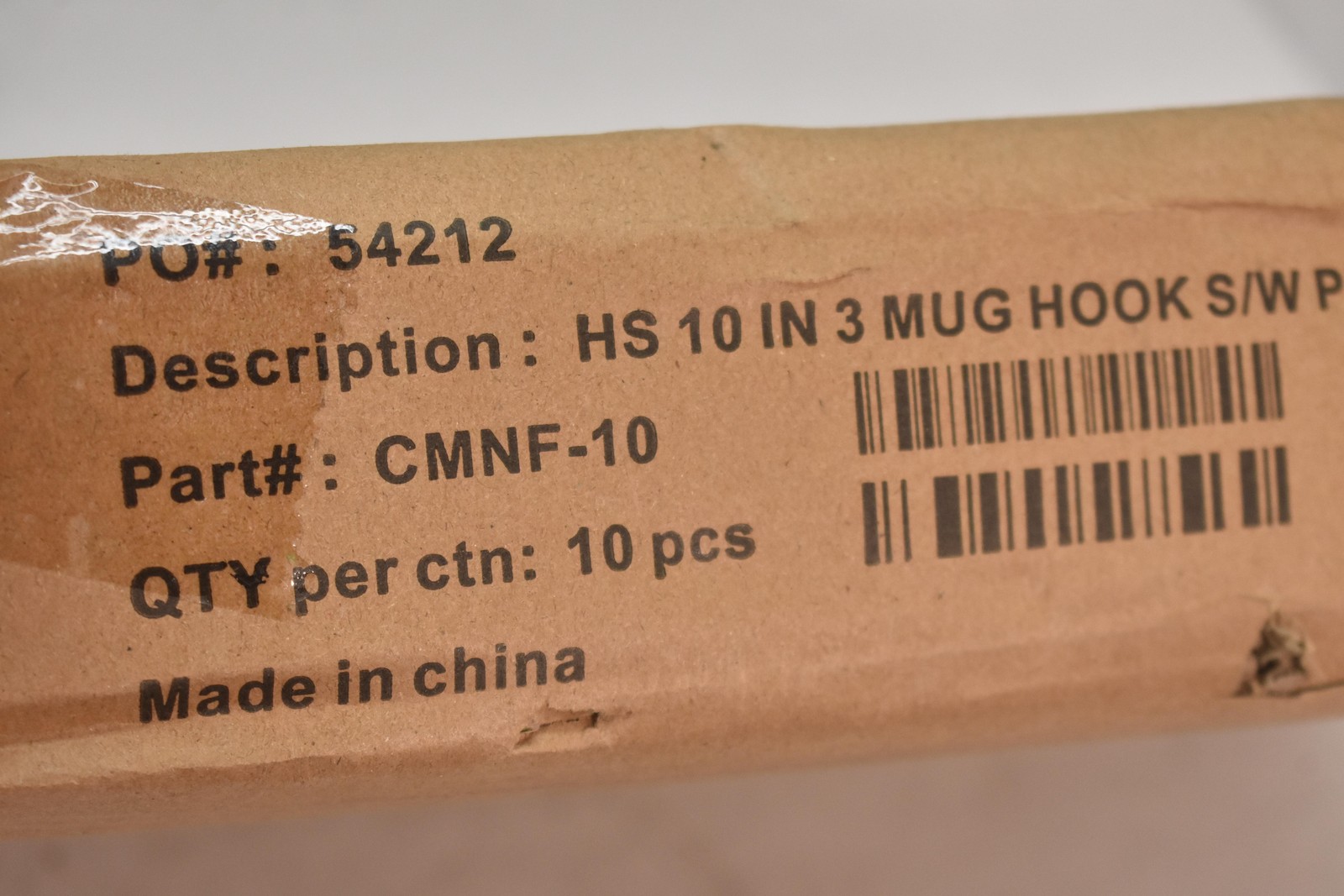 TJX CMNF-10 HS 10in 3 Mug Hook Slatwall Prism Brite Silver Lot Of 10 Hooks