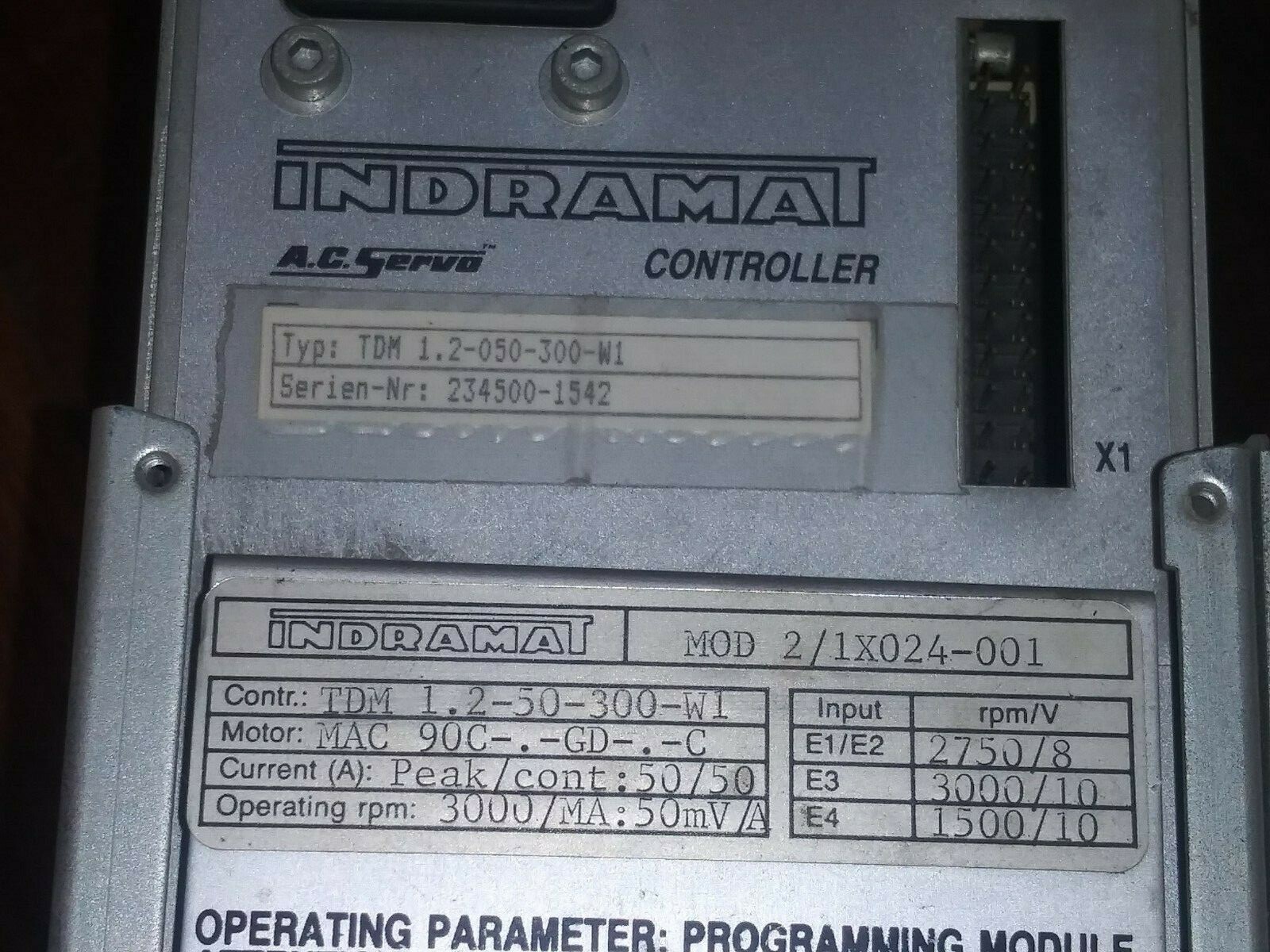 1 USED INDRAMAT TDM-1.2-050-300-W1 AC SERVO CONTROLLER ***MAKE OFFER***