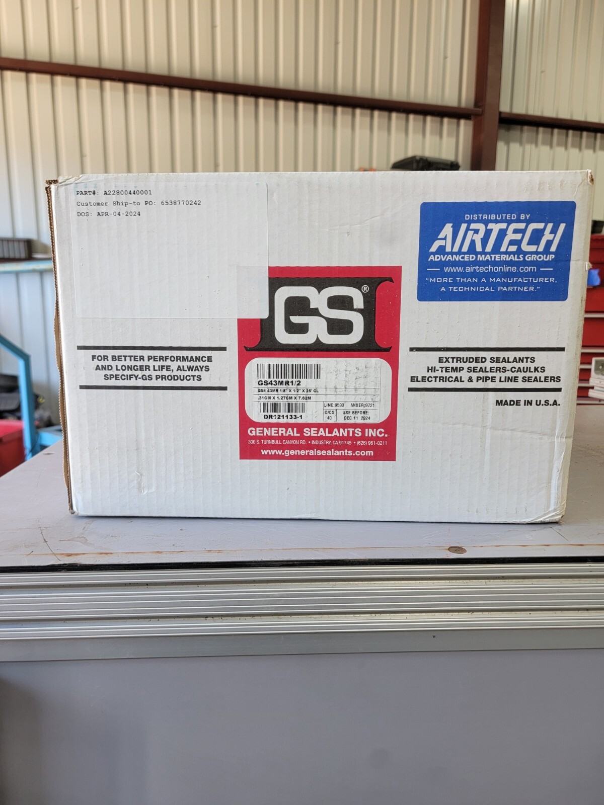 Airtech GS-43MR High Tack and High Temperature Sealant Tape One Case of 40