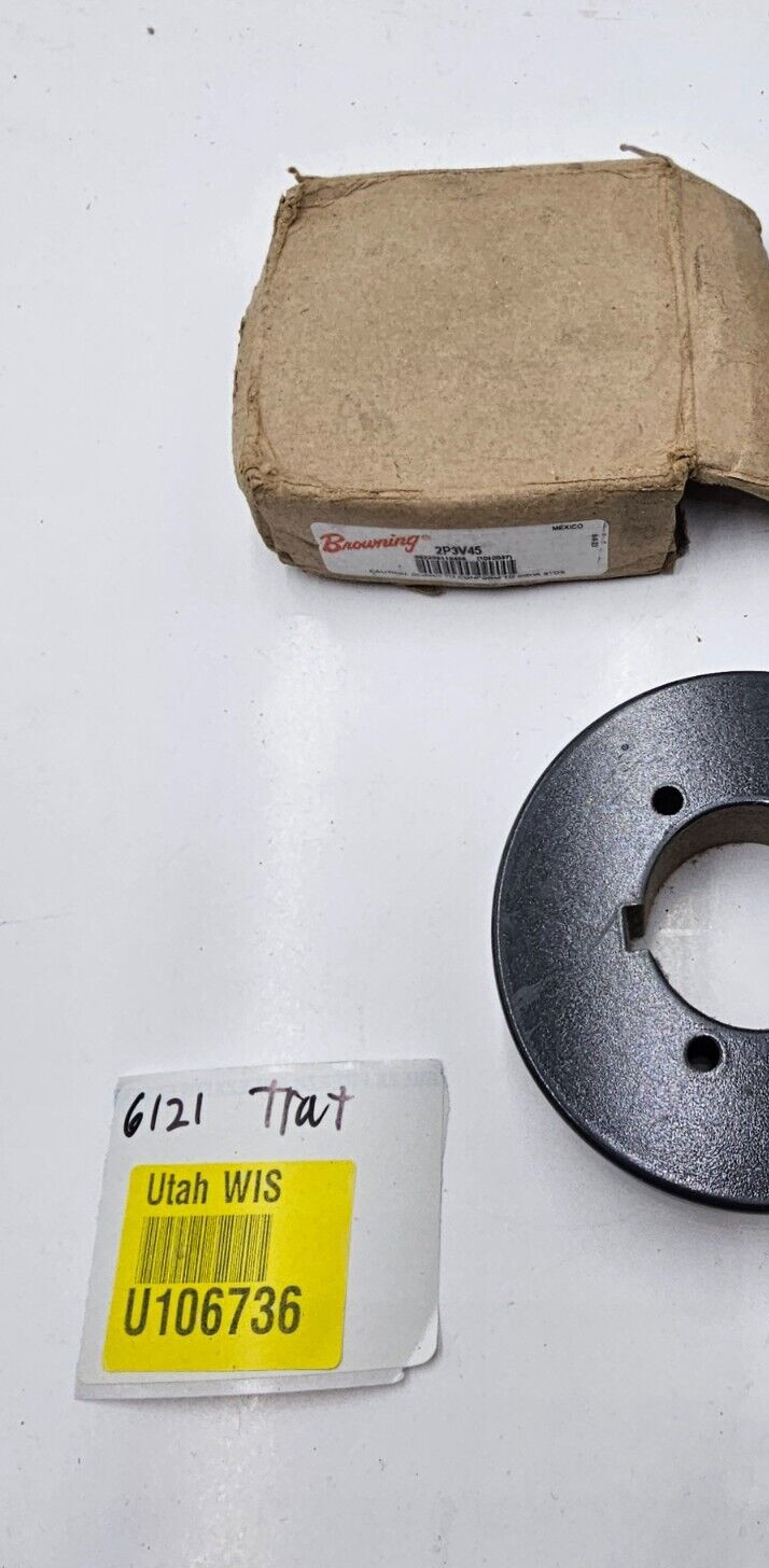 Browning 2P3V45 V-Belt Pulley, 2 Groove, Cast Iron Material