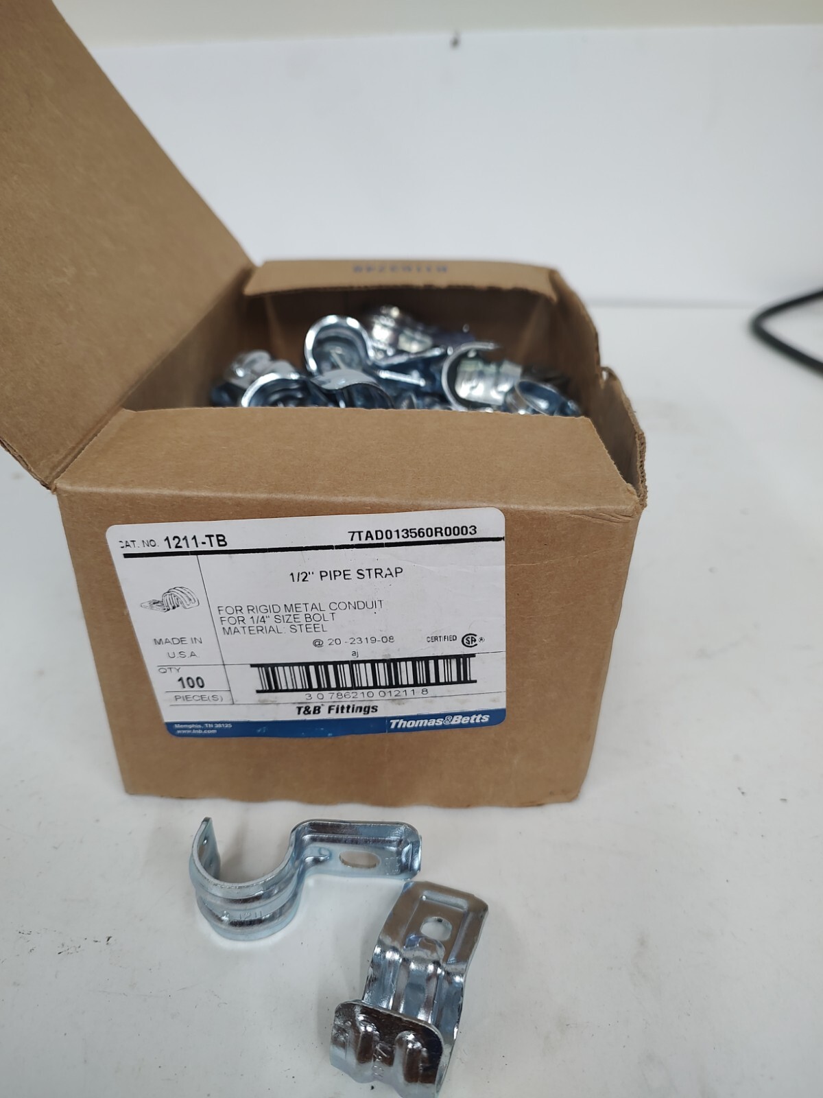 Thomas & Betts 1211-TB, T&B, 1/2 Inch Pipe Strap