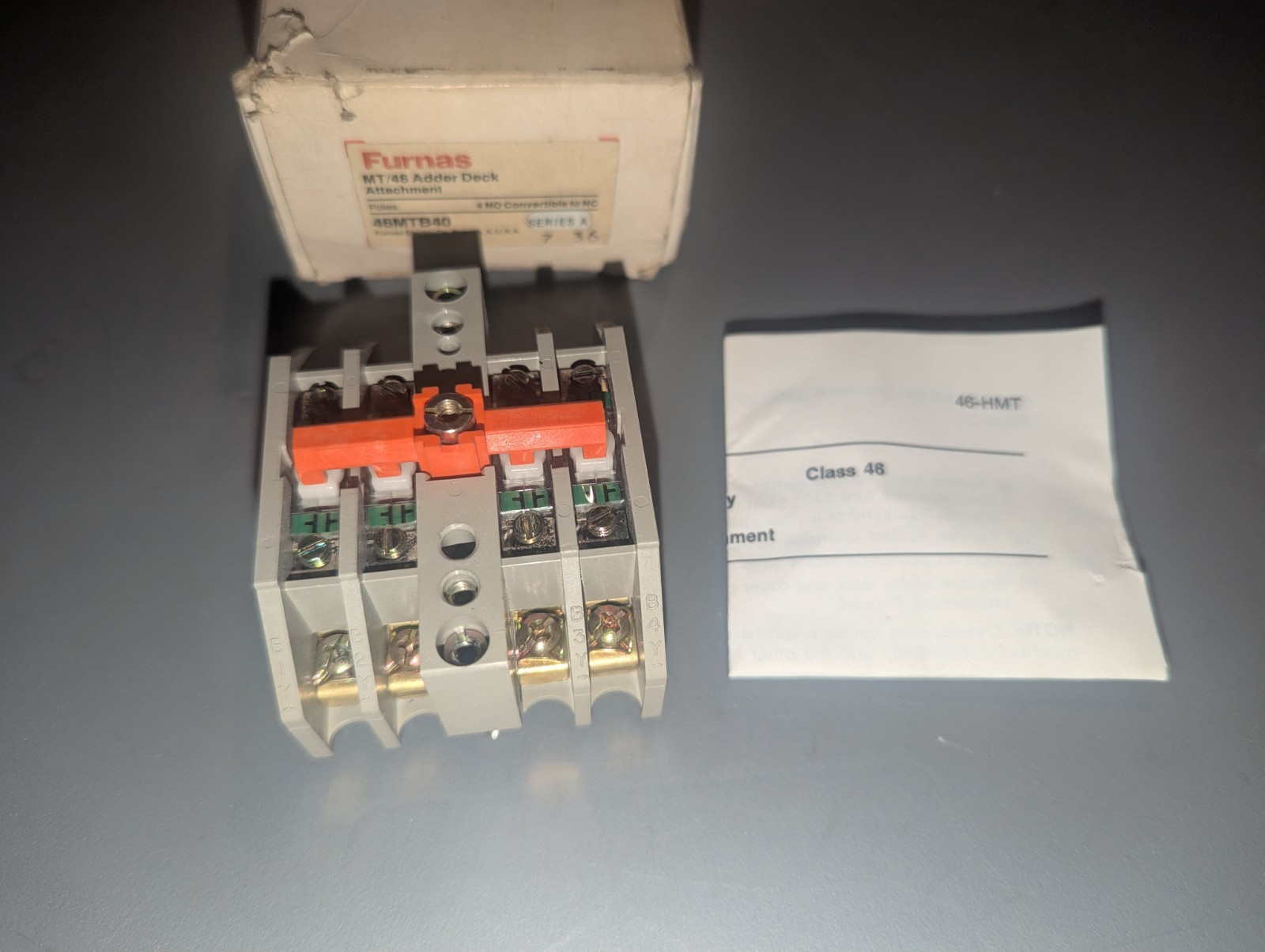 NEW GENUINE FURNAS ELECTRIC MT/46 ADDER DECK ATTACHMENT 46MTB40 SERIES A