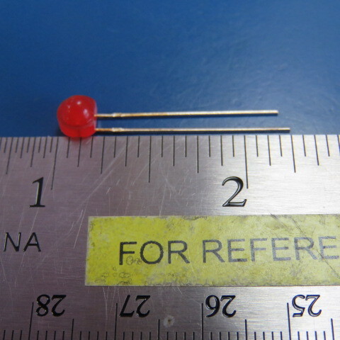 LENLITE LLL-801HR Qty of 100 per Lot LED BRIGHT RED DIFFUSED 4.3MM ROUND R/A
