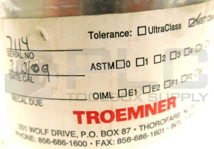 NEW TROEMNER 2KG MASTER CALIBRATION WEIGHT