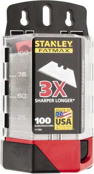 Stanley Steel Utility Knife Blade 0.024″ Blade Thickness, 2-7/16″ OAL, 100 Pack