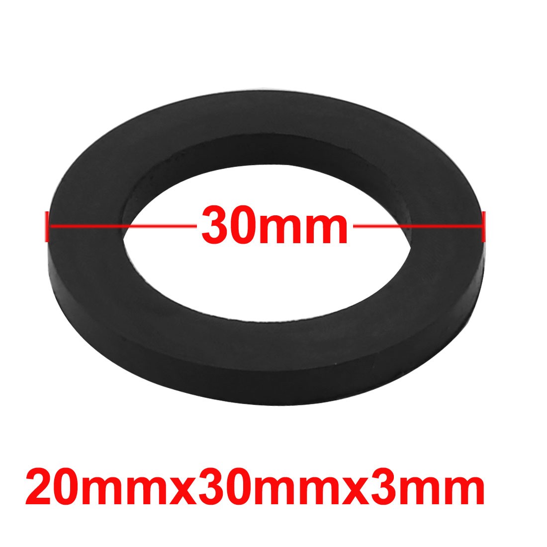 5pcs Black Rubber Round Flat Washer Assortment Size 20x30x3mm Flat Washer