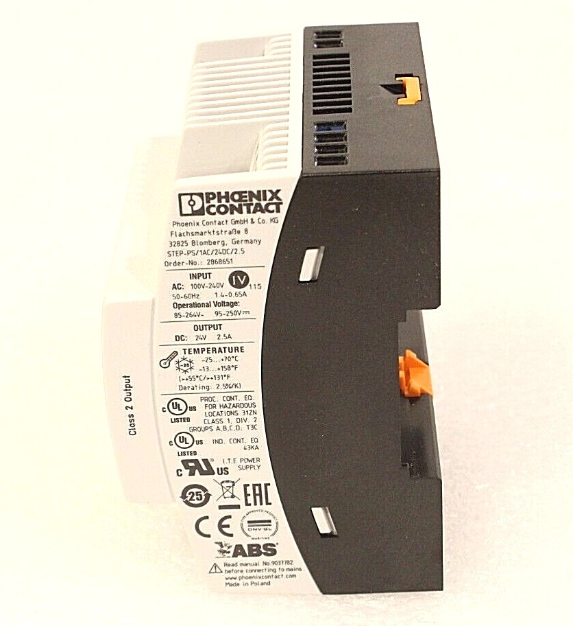 STEP-PS/1AC/24DC/2.5 2868651 Phoenix Contact POWER SUPPLY MODULE 24V, 2.5A NEW