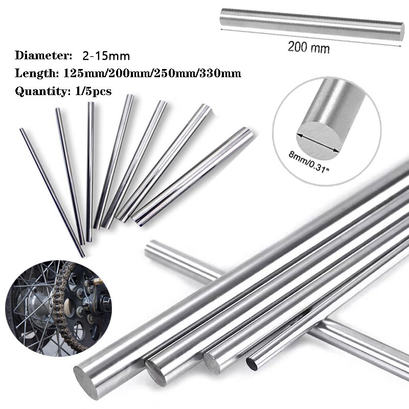 Stainlesss Steel Solids Round Bar Rod Shaft Milling-125-330mm Long-Multi Sizes