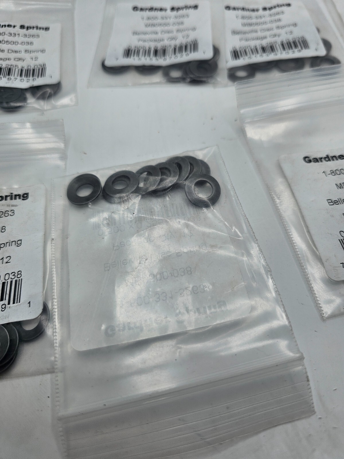 (QTY 48) Gardner Spring MB0500-38 Belleville Disc Springs, 0.500x 0.255x 0.038