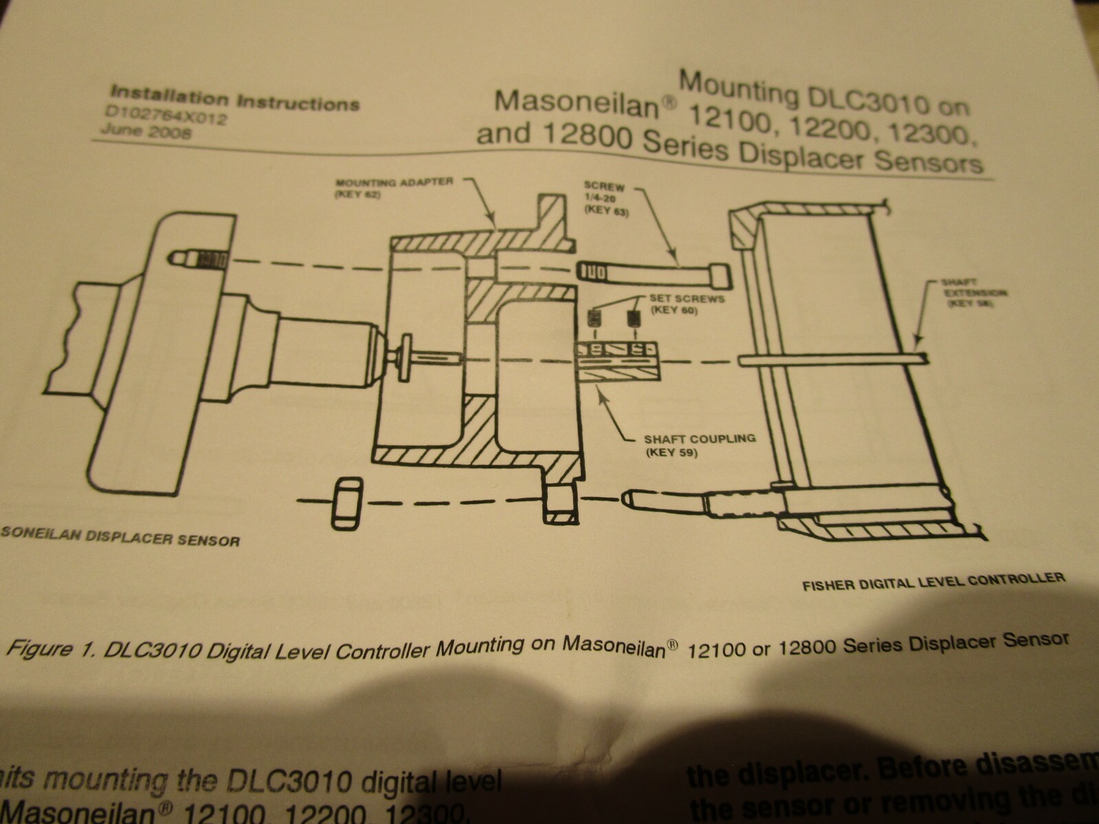 FISHER DLC3010 MOUNT TO MASONEILAN DISPLACEMENT SENSOR, C0111