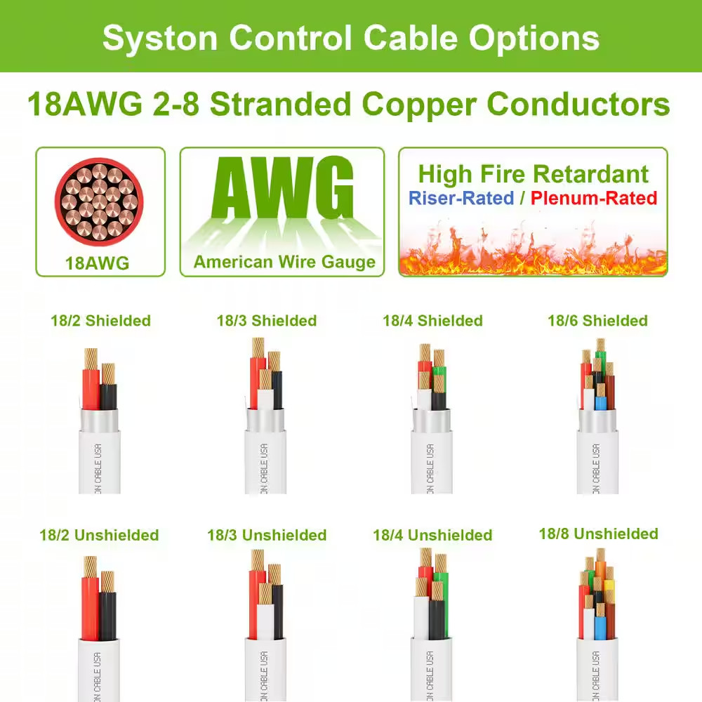 100 Ft. 18/4 White Cmp/Fplp/Cl3P-Plenum Rated Stranded-Shielded Bare Copper Secu