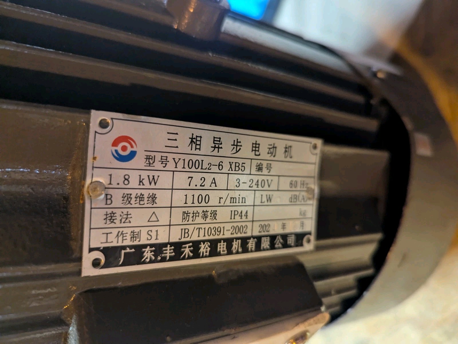 Y100l2-6 Xb5 7.2a 3-240v 60hz