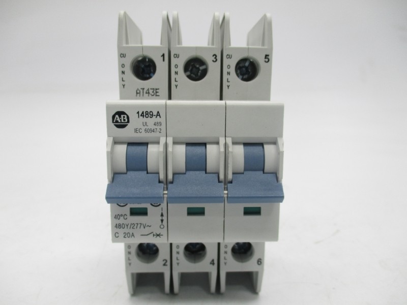 ALLEN BRADLEY 1489-A3C200 SER. A 480Y/277VAC 20A (WH) NSMP
