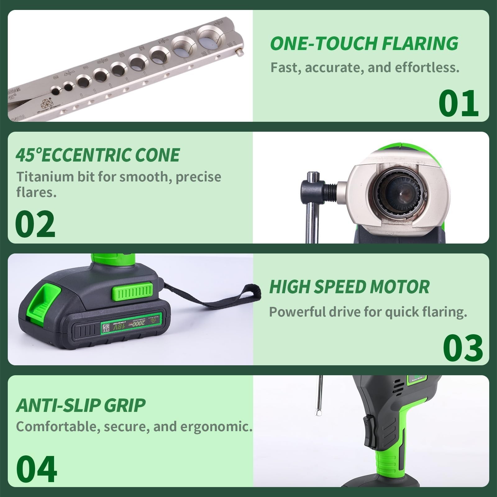 Super Stars Cordless Electric Flaring Tool Kit, 1/4″–3/4″ HVAC Copp… Fas