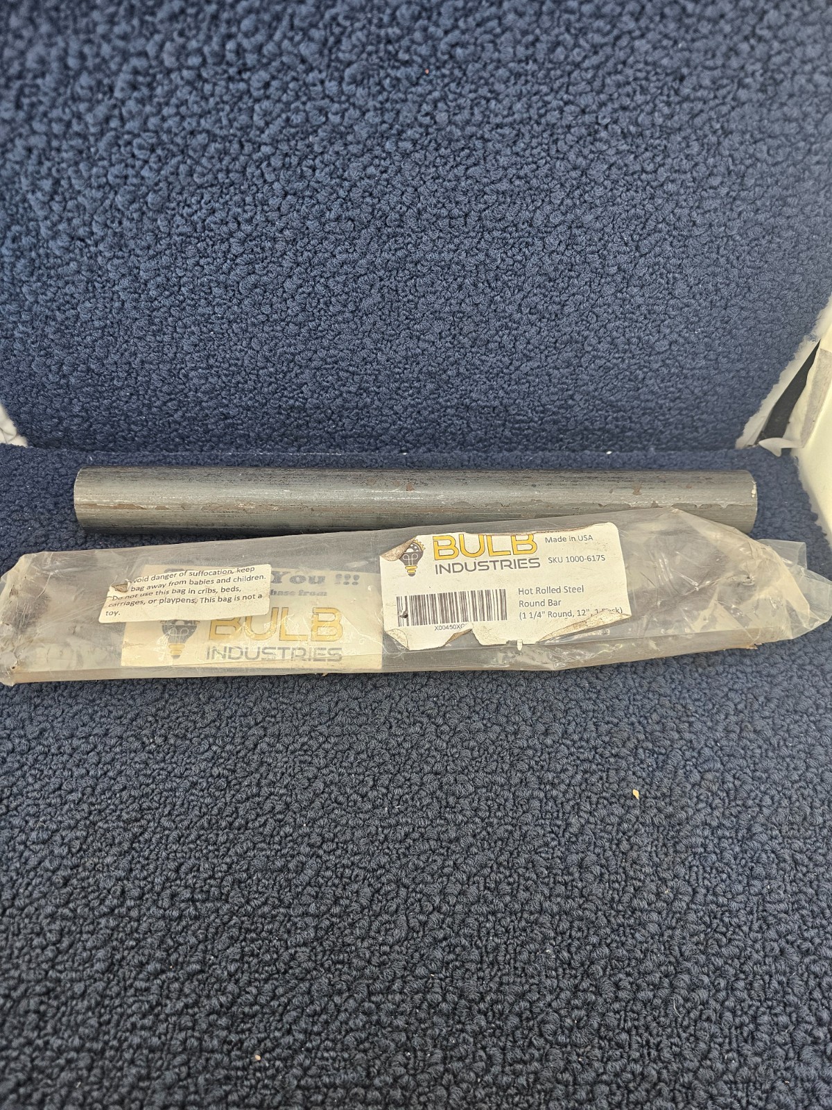 Bulb Industries 1000-617S: Hot Rolled Steel Round Bar 1-1/4″ Round, 12″