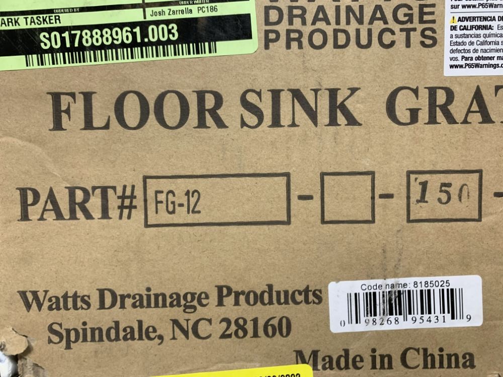 Watts FG-12-150 Floor Sink Grate 12″ Porcelain-Coated