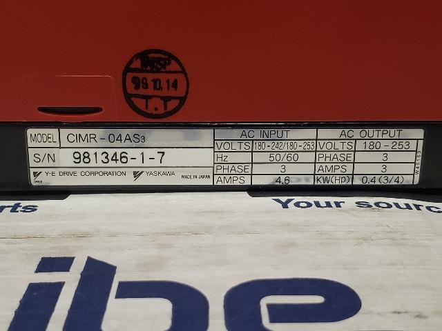 NEW Yaskawa Transistor Inverter – CIMR-04AS3 w/Warranty