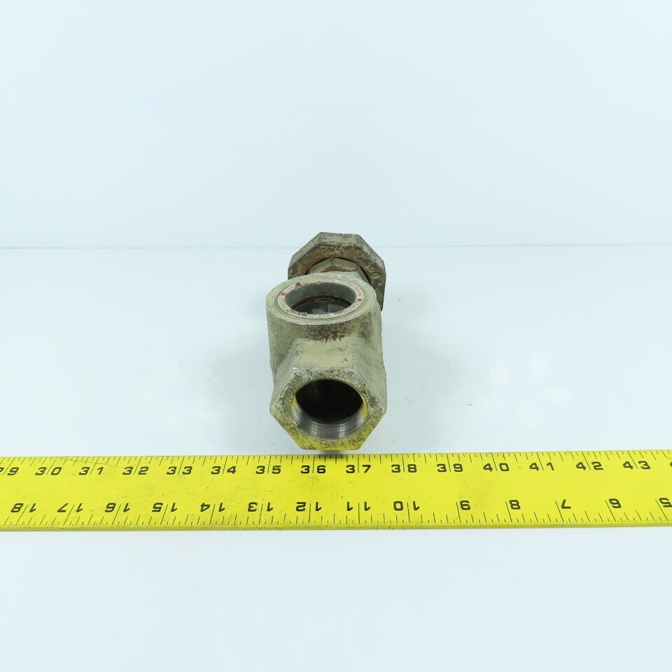 Midwest 350SS 1-1/4″ NPT Stainless Sight Flow Indicator Glass 125 PSIG Max 200-Â