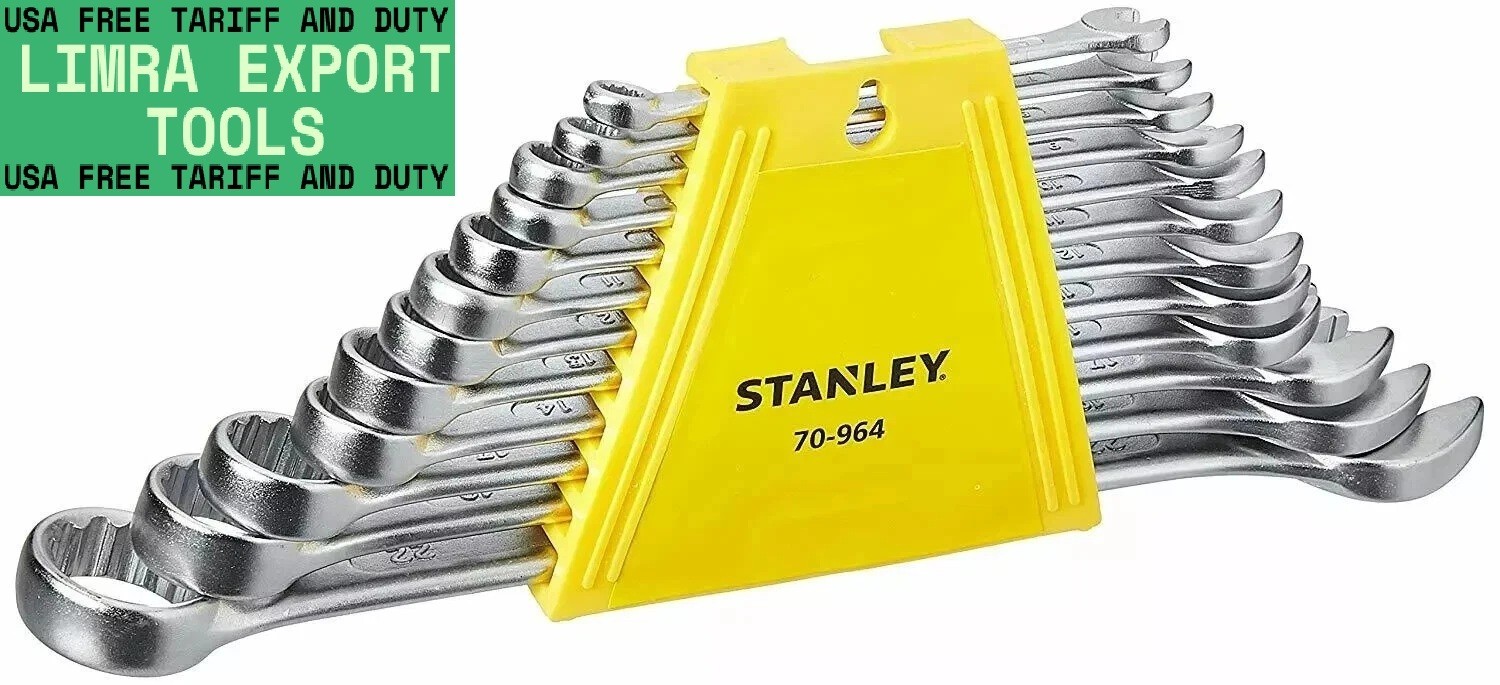 12-Pc Stanley 70-964E Combination Spanner Ring and Open Set Size 6-14,17,19&22MM