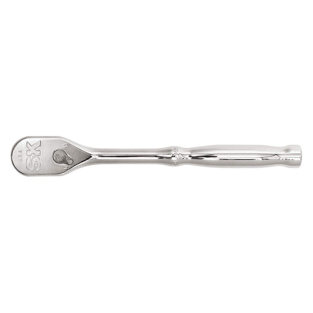 SK PROFESSIONAL TOOLS 80200 Hand Ratchet, 7 1/4 in, Chrome, 3/8 in 484N61