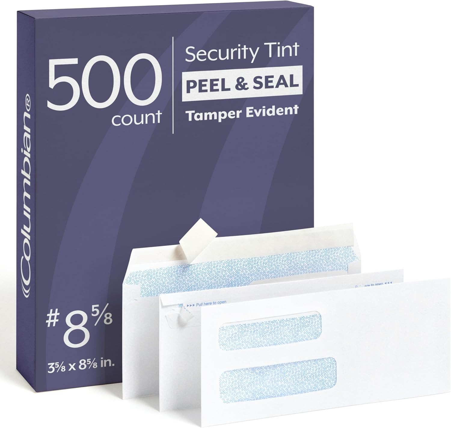 #8-5/8 Envelopes, 500 Pack, Double Window Seal Envelopes for QuickBooks Check…