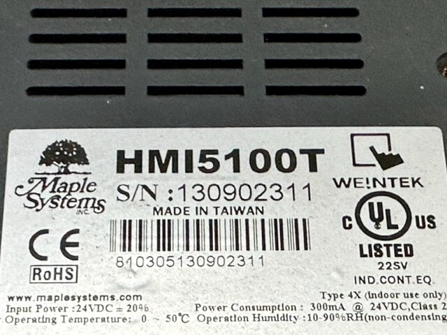 Maple Systems Operator Interface – HMI5100T w/Warranty