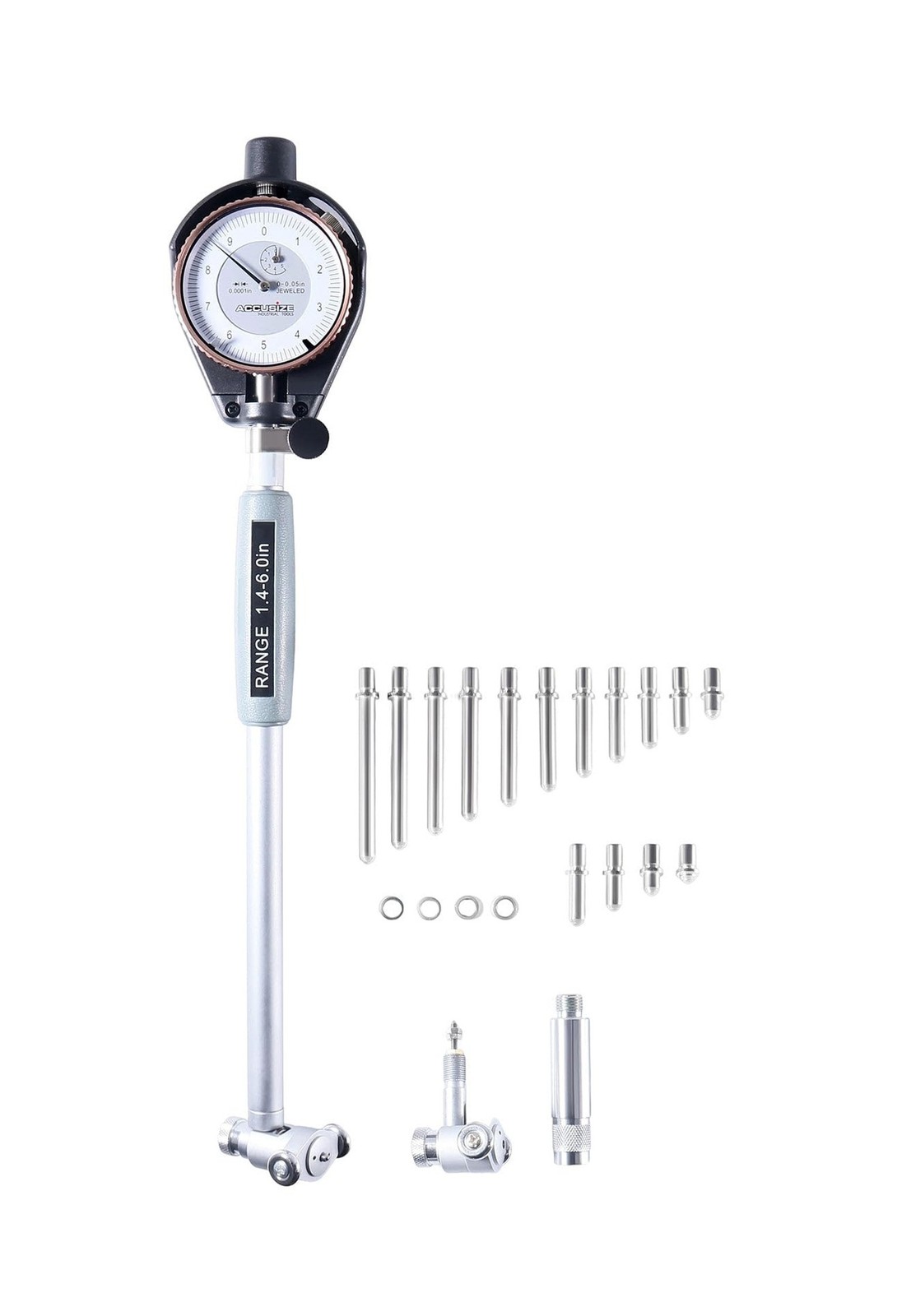 Accusize Industrial Tools Dial Bore Gauge Set, 1.4-6 inch Measuring Range, 0….