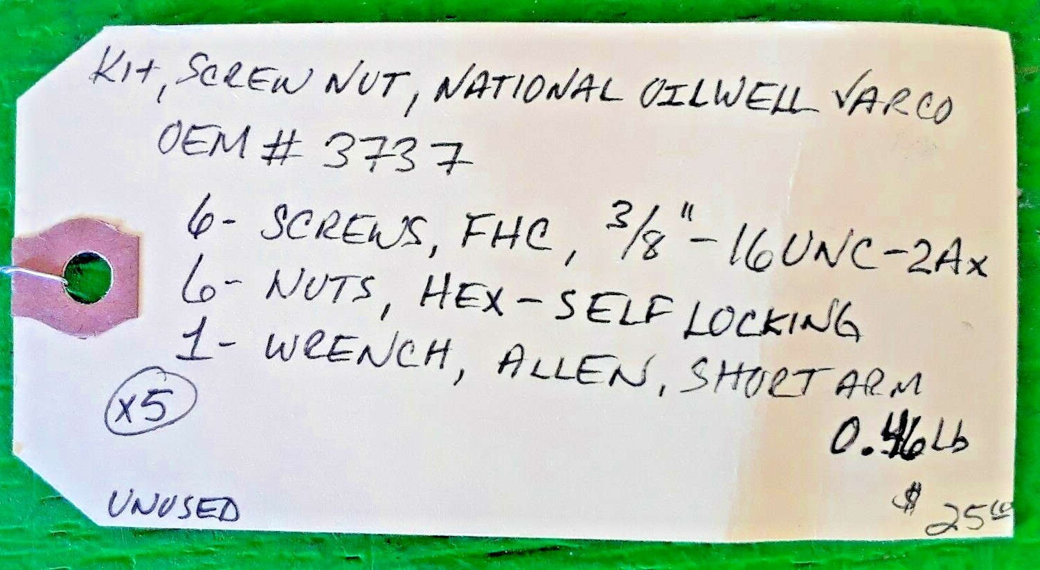 🟠 NATIONAL OILWELL VARCO SCREW NUT KIT 3737 PESSCO IS OFFERING 1 R050621-5-9 🗽