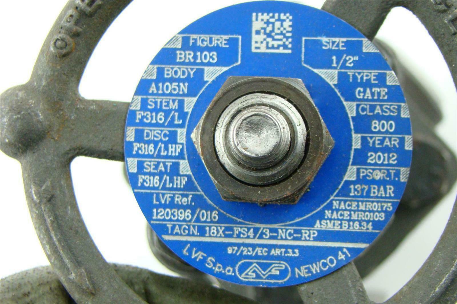 Newco 1/2″ Class 800 Cast Iron Gate Valve 41 BR103 18X-FS4/3-NC-RP