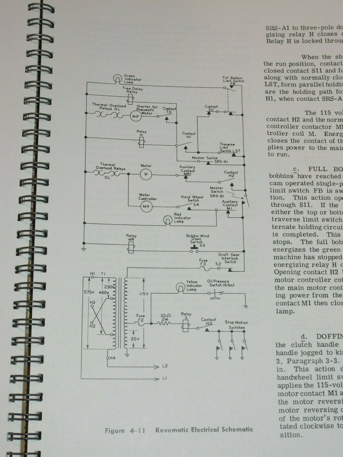SACO-LOWELL ROVEMATIC INSTRUCTION MANUAL! 1at EDITION! 1964! PICTURES! OPERATION