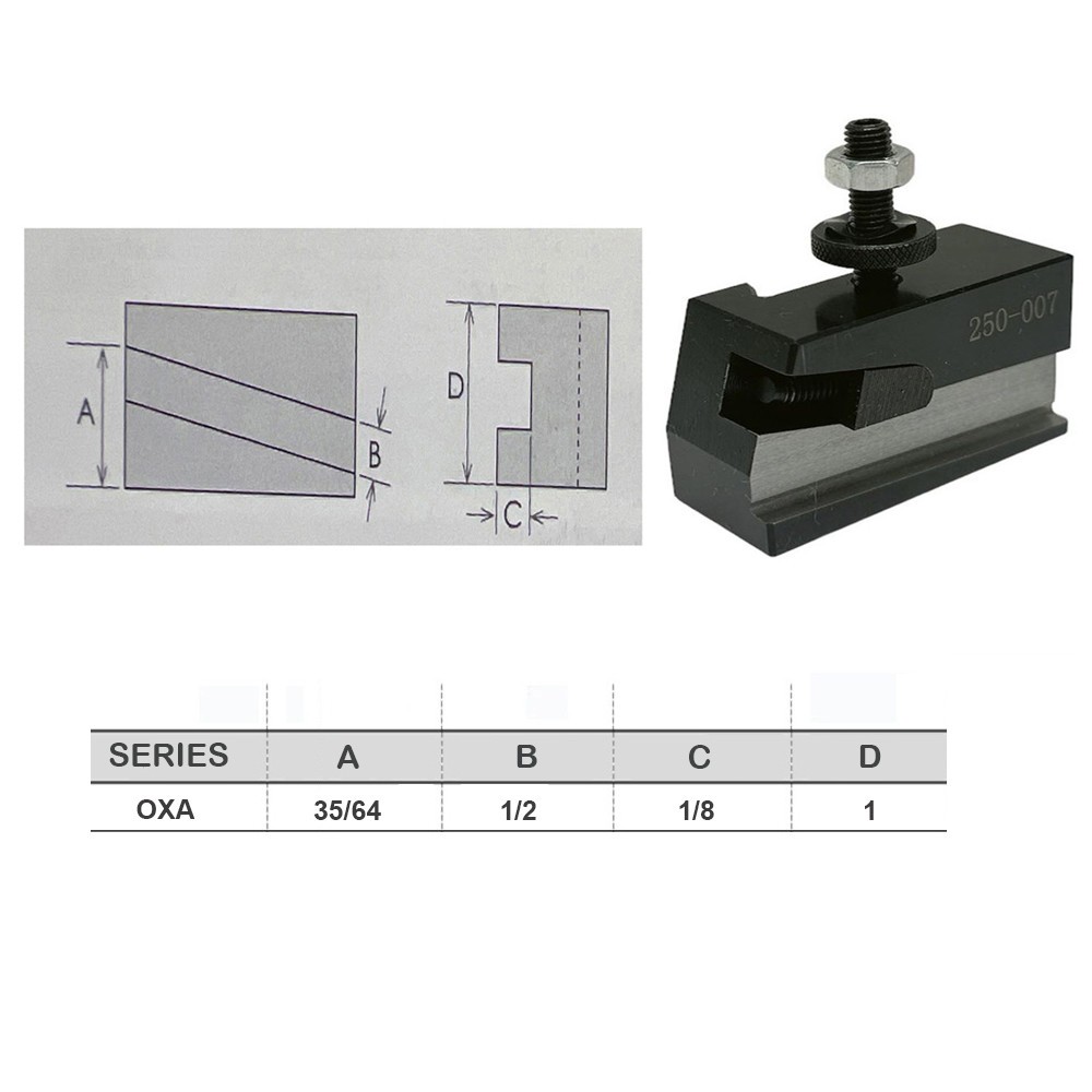 #7 OXA Universal Parting Blade Tool Holder Type 250-007 with 4° Blade Angle