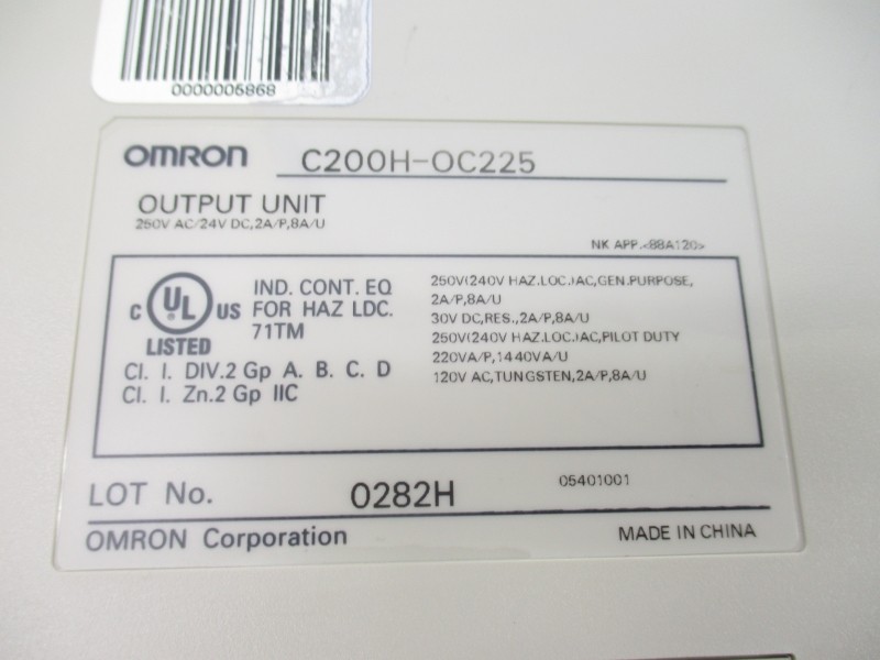 OMRON C200H-OC225 250VAC 2A NSNP