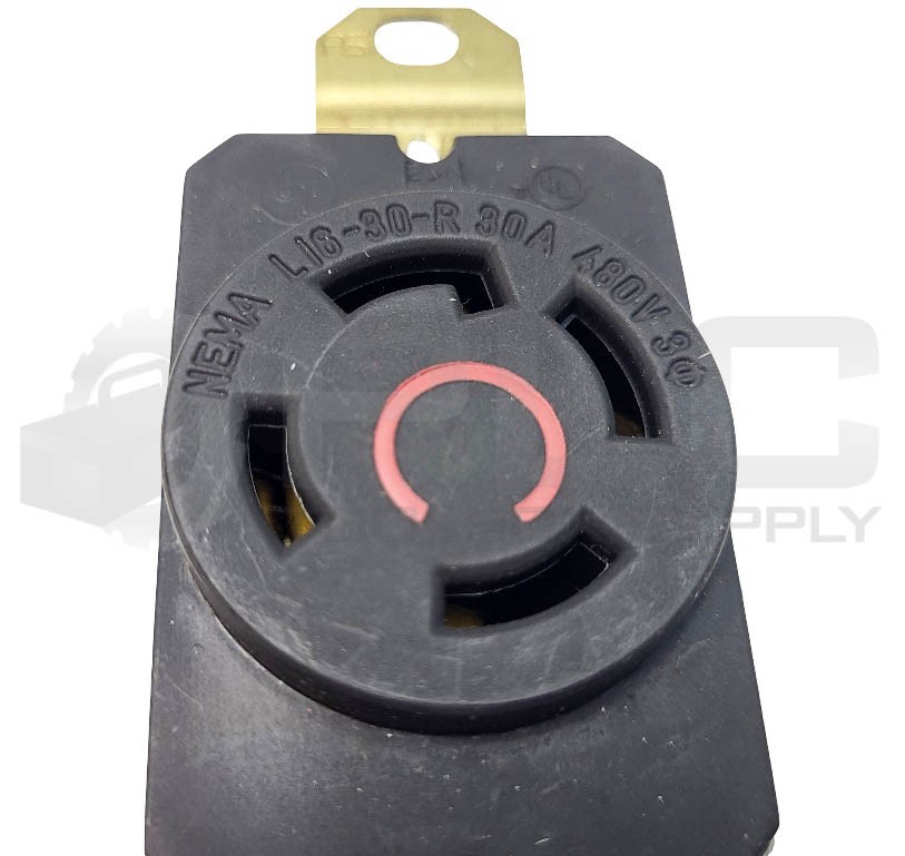 NEW NEMA L16-30-R TURNLOCK SINGLE RECEPTACLE BLACK 30A 480V 3-POLE