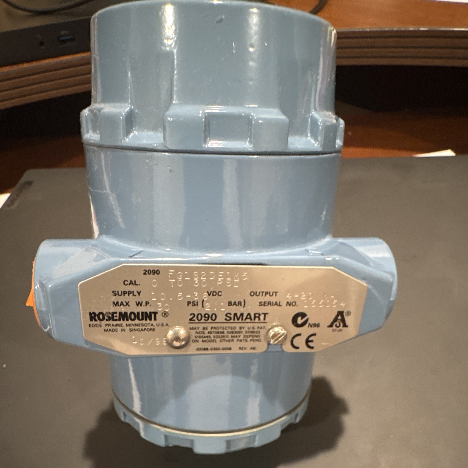 Rosemount 2090FG1S2DE1M5 Gauge Pressure Transmitter 0-30PSI 10.5-36v DC