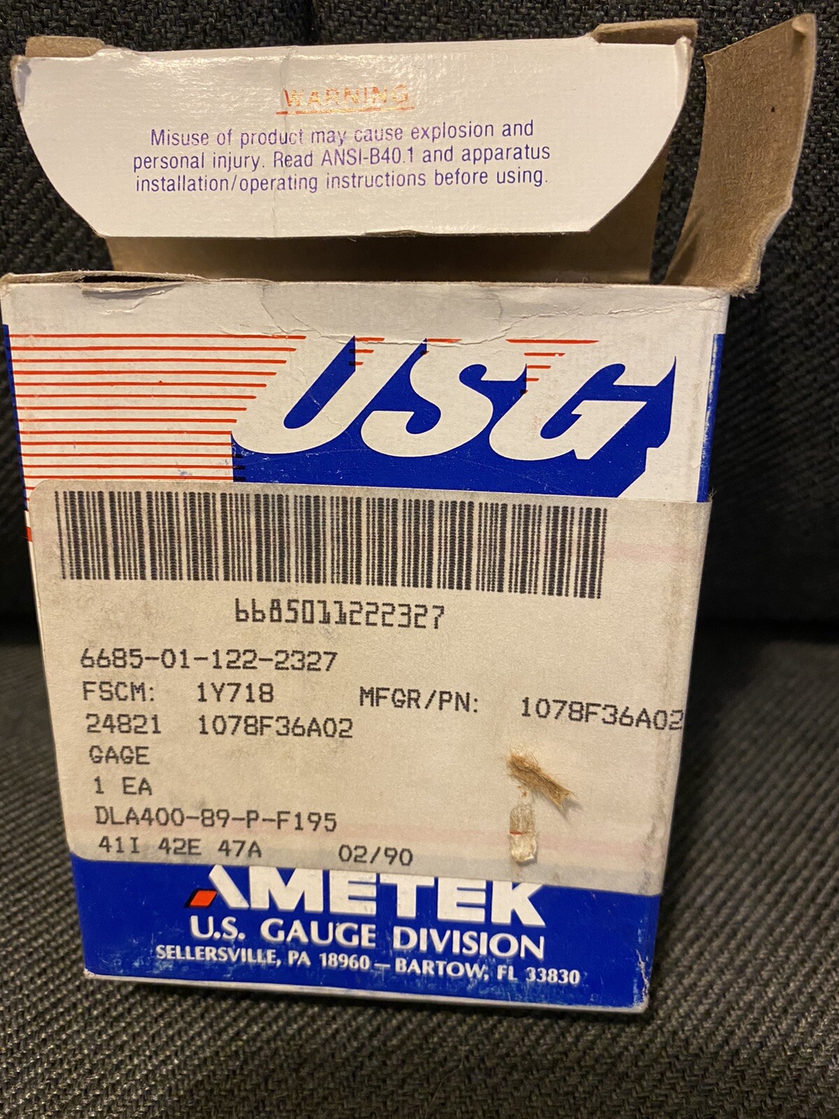 NEW AMETEK USG 0-100 PSI PRESSURE GUAGE 1078F36A02