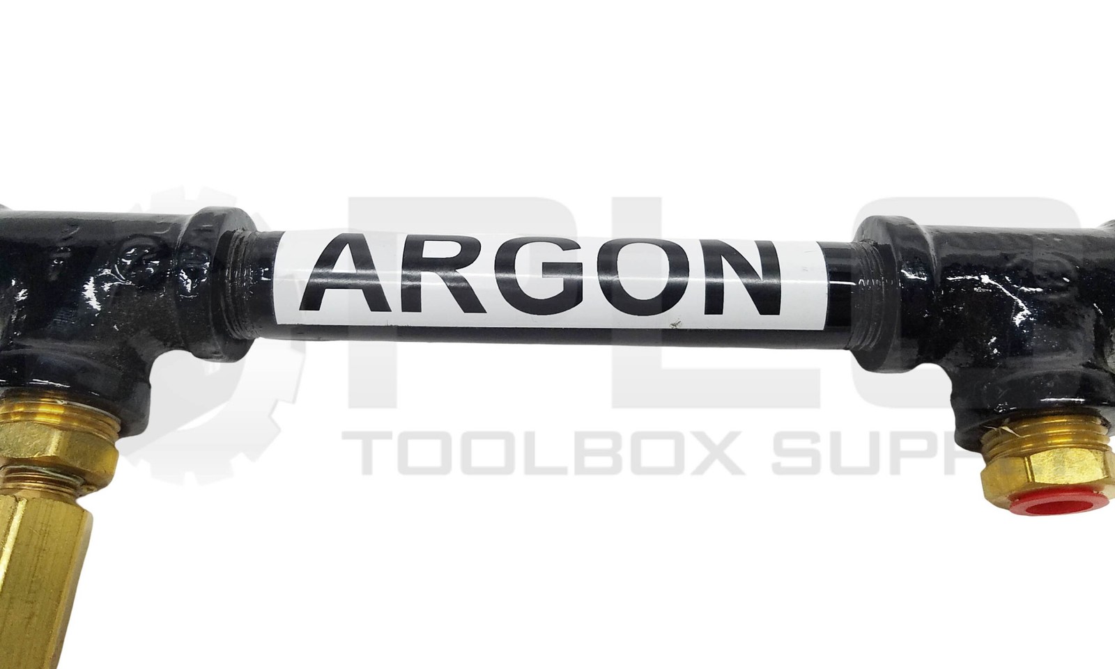 NEW ARGON GAS MANIFOLD 4-PORT w/ HYDRAPRO 600WOG-150WP VALVE, LOA 29″, 1/2″ NPT