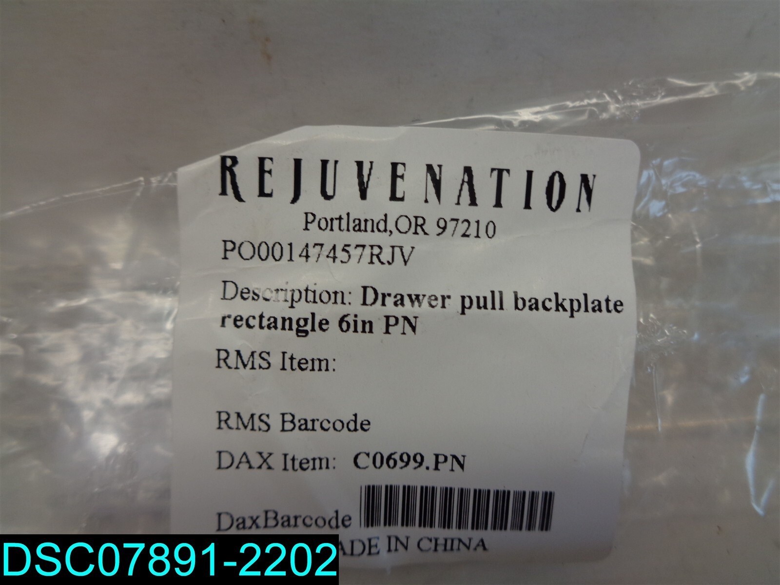REJUVENATION DRAWER PULL BACKPLATE 6″ SILVER PO00147457RJV