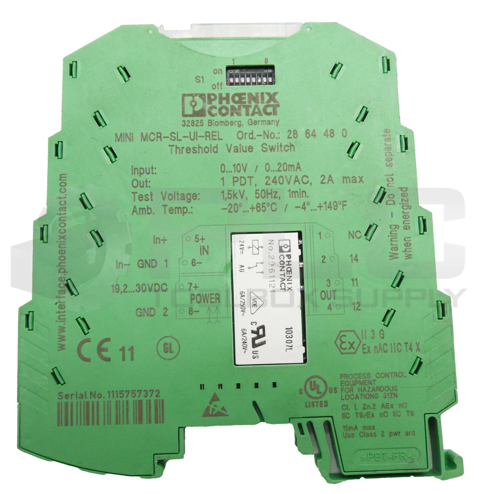 PHOENIX CONTACT MINI MCR-SL-UI-REL THRESHOLD VALUE SWITCH 10V 240VAC 2864480