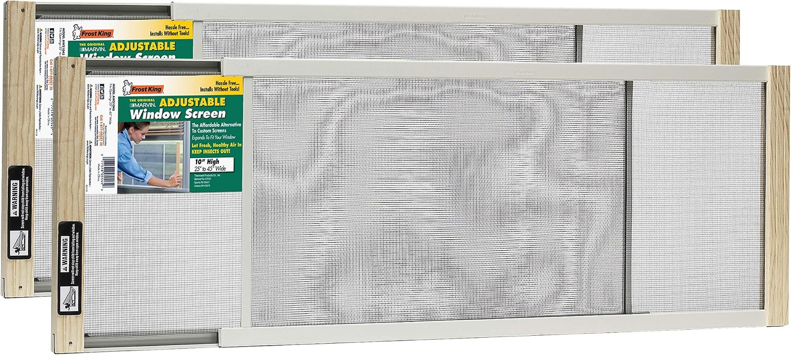Frost King 2AWS1045 WB Marvin Adjustable Window Screen, 10in High x Fits 25-4…
